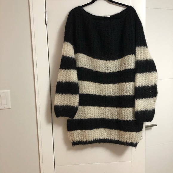 Saint Laurent Sweaters - SAINT LAURENT PARIS/Ladies/Black & White /XL